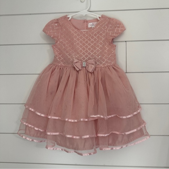 Biscotti Other - Biscotti Baby 18 Girls Short Sleeve Tulle Dress Twirl Sparkly Spring